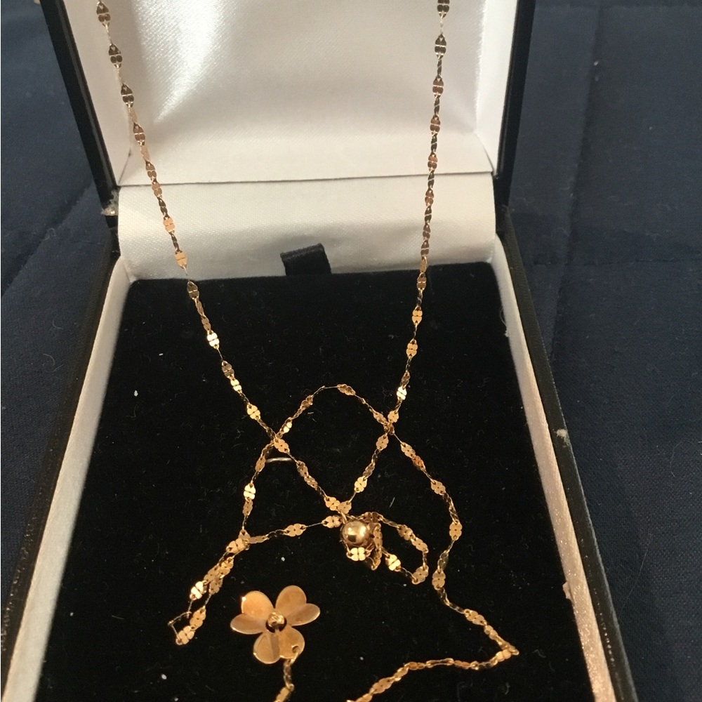 14K Yellow Gold Stephano Oro Sparkle Adjustable Necklace